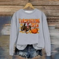 thumbnail image 3 of Women's Casual Crew Neck Thanksgiving Print Hoodless Hoodie Zip up Sweatshirt Womens Athletic Wear Hoodie Outfits Older Women Juniors Two Piece Outfit Casual Warm Tops Women Hoodie with No Hood Bride, 3 of 4