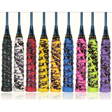 

Heldig Abovehill Tennis Racket Grip Tape Keel Design Camouflage Non-Slip for Tennis Racket Badminton Racket Baseball Bat Bicycle Grip Fishing Rod Grip 9-Pack