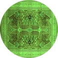 thumbnail image 1 of Ahgly Company Indoor Round Oriental Green Industrial Area Rugs, 7' Round, 1 of 4
