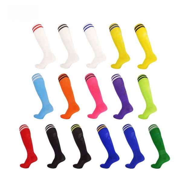 Calcetines de fútbol finos para adultos, calcetines deportivos de rayas altas para hombre, calcetines largos, calcetines de entrenamiento transpirables que absorben el sudor