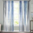 thumbnail image 2 of ERUNPONLY Blue Gray Sheer Curtains 72 Inch Length 2 Panels Set, Modern Simple Abstract White Ombre Texture Voile Window Treatment Curtains Sheers Drapes for Bedroom/Living Room/Kitchen 52"x72"x2, 2 of 7