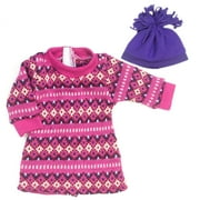 Sophia's Satin Heart Print Pajamas Set for 18" Dolls, Pink