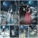 thumbnail image 2 of Póster de arte gótico abstracto de Vampire Twins, impresiones de la novia del cementerio, arte de pared de media luna, pintura en lienzo, decoración del hogar sin marco, 2 of 4