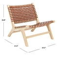 thumbnail image 5 of SAFAVIEH Luna Modern Leather Woven Accent Chair, Natural/Cognac, 5 of 11
