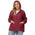 thumbnail image 2 of Avoogue Women Plus Size Waterproof Rain Jacket Raincoat Packable Outdoor Hooded Windbreaker, 2 of 8