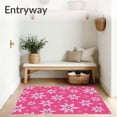 thumbnail image 3 of ODIKA 2'x3' Machine Washable Non-Slip Area Rug, Poinsettia Bloom Christmas Floral Holiday Floor Accent High Traffic Rug with Pad, Pink, 626331, 3 of 8