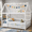 White, variant on HICOMILA Full Size House Floor Bed with Roof, Wooden House Bed with Guardrails,Montessori Floor Bed for Bedroom, Childlike Design, Easy Assembly, White