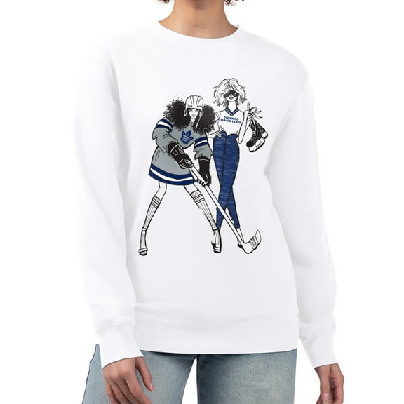 Women's G-III 4Her by Carl Banks  White Toronto Maple Leafs Hockey Girls Team Graphic Fleece Pullover Sweatshirt