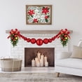 thumbnail image 3 of Northlight 6' Red Shiny and Matte Shatterproof Ball Christmas Swag, 3 of 5