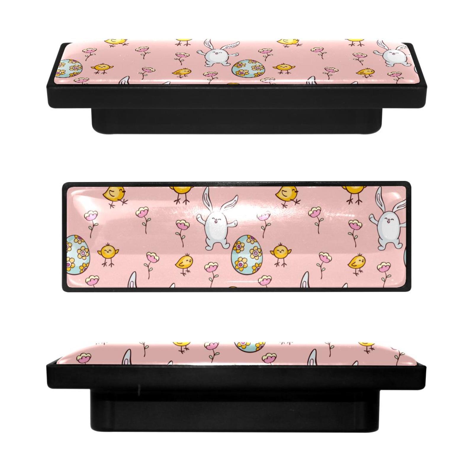 4 Pcs Rectangle Handle Cupboard Knob Drawer Pulls Handle