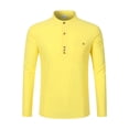thumbnail image 6 of Wdfiry Men's T-shirts Plus Size Button V Neck Tops Solid Color Cotton Long Sleeve Fall Tops with Pockets, 6 of 9