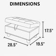 thumbnail image 2 of Aukfa 29" Storage Ottoman Bench for Sectional Sofa for Home Office, Nailhead Trim&Lift Top, Leather, Ginger, 2 of 7