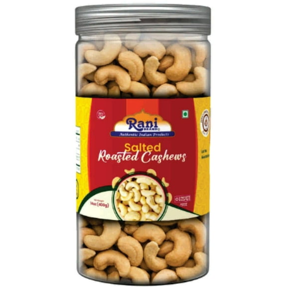 Rani Salted Roasted Cashews 14oz (400g) PET Jar, Non-Fried, Oil Free ~ All Natural | Vegan | Gluten Friendly | NON-GMO | Kosher | Air Roasted, Crunchy & Flavorful