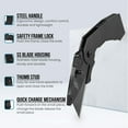 thumbnail image 3 of 6-Pack Folding Utility Knife, Quick-Change Box Cutter with Razor Blades & Belt Clip, Portable Construction Tool for DIY, Outdoor & Warehouse Use, Black, 3 of 7