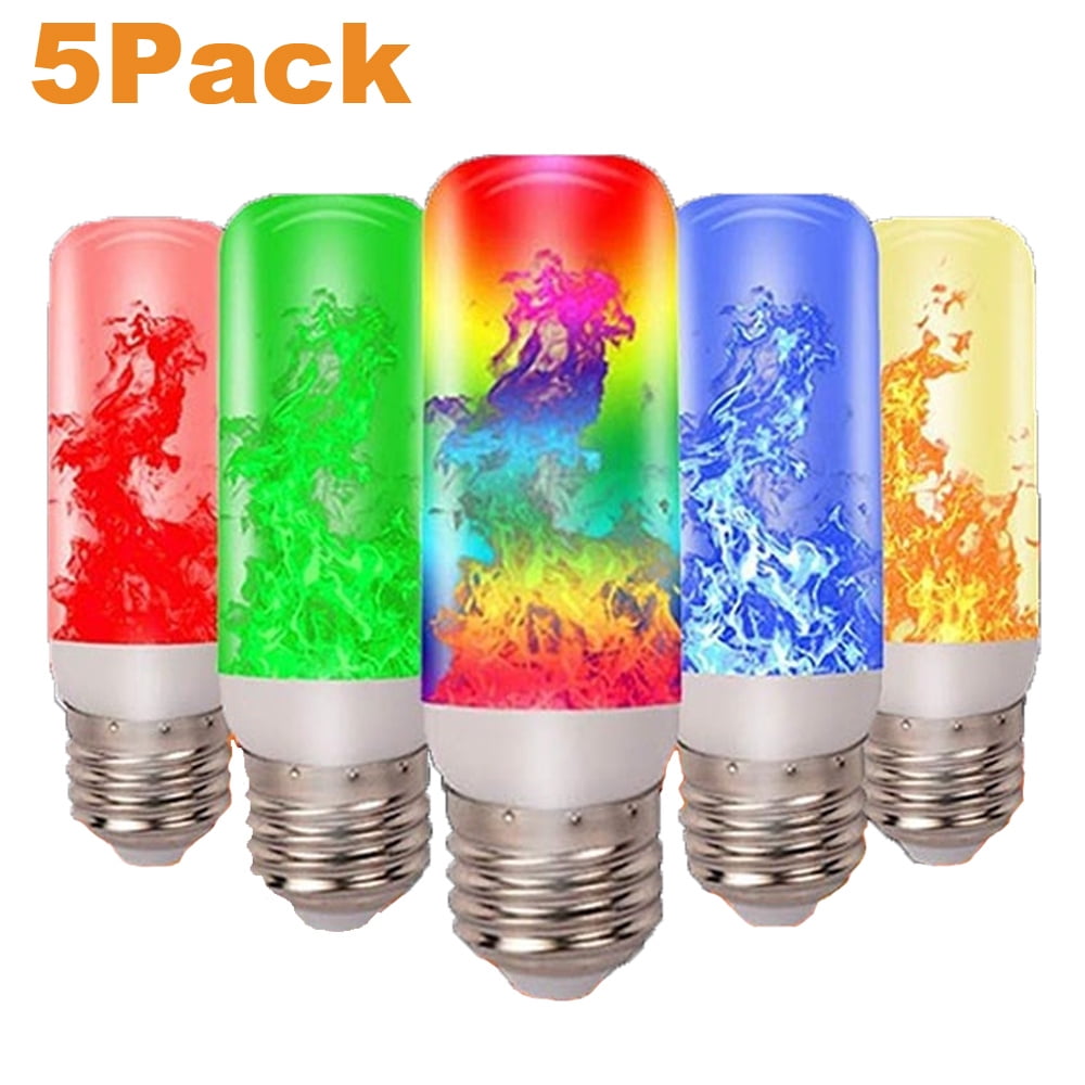 koper ondergeschikt Overredend 1 Pack LED Flame Effect Fire Light Bulbs E27, Flickering Fire Atmosphere  Party Decorative Lamps, Yellow/ Blue/ Green/Red/Multicolor - Walmart.com