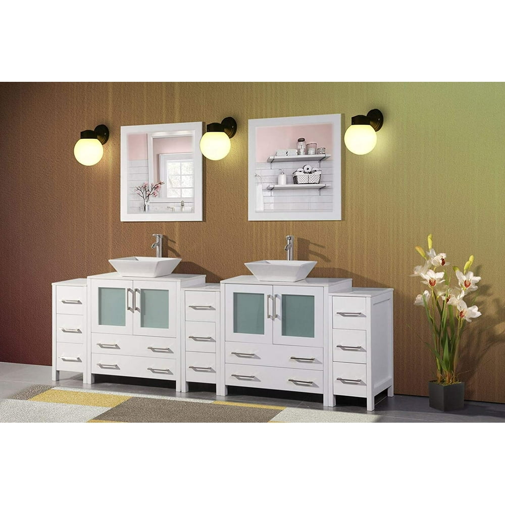 Vanity Art 96 Inches Double Sink Bathroom Vanity Set 13 Drawers, 2
