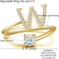 thumbnail image 2 of GHSDFBB Initial Letter Ring for Women Girls Gold Stackable Alphabet Rings with Initial Adjustable Crystal Inlaid Initial Rings Bridesmaid Gift, 2 of 6