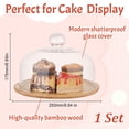 thumbnail image 2 of 1 Pcs Cheese Cloche Dome 25x17.5cm/9.84x6.89 Inch Cake Display Server Tray Glass Dessert Cake Plate Clear Bell Cake Stand, 2 of 7