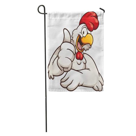 SIDONKU Cartoon Chicken Giving The Thumbs Up Clip Simple Gradients Garden Flag Decorative Flag House Banner 28x40 inch