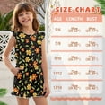 thumbnail image 6 of ZIATUBLES Floral Vine Black Print Girls Summer Jumpsuit Kids Button Flutter Sleeve Short Playsuit Elastic Waist Round Neck Casual Romper Outfit Clothes with Pockets for 7-8 Y, 6 of 6