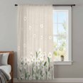 thumbnail image 4 of Spring Floral Sheer Curtains 63 Inches Long, White Daisy Farmhouse Linen Texture Light Filering Curtains, Breathable Simi Curtain Privacy Drapes for Living Room Bedroom Lightweight Window Treatment, 4 of 9