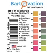 pH 1-14 Wide Range Test Strips [Moisture-Proof Vial of 100 Strips]