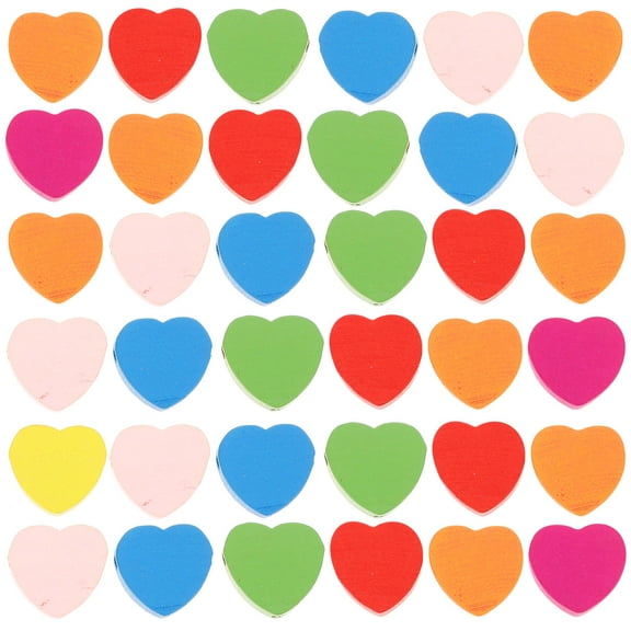 WHAMVOX Heart Shaped Beads for Jewelry Making in Multi Colors Synthetic Material for DIY Craft Projects 50pcs