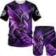 thumbnail image 2 of Conjunto de camiseta y pantalones cortos con estampado de dragón para hombre, chándal con estampado de dragón vintage impreso en 3D, camiseta Y2K, conjunto de verano de dos piezas, novedad de 2024, 2 of 5