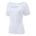 thumbnail image 2 of Womens Summer Short Sleeve T Shirts Slim Fit One Piece Cutout Scoop Neck Going Out Date Night Tops, 2 of 5