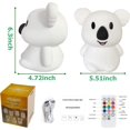 thumbnail image 5 of Luz Nocturna Koala Grande Luz Nocturna Infantil Luz Nocturna Led 9 Colores Luz Nocturna Bebé Luz Nocturna De Silicona Bebé Niña Niño Regalo Control Remoto+táctil Dimm, 5 of 5