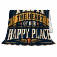 thumbnail image 2 of YShenghong Papa The Heart Of Our Happy Place Lettering Printed Flannel Blanket, 2 of 7