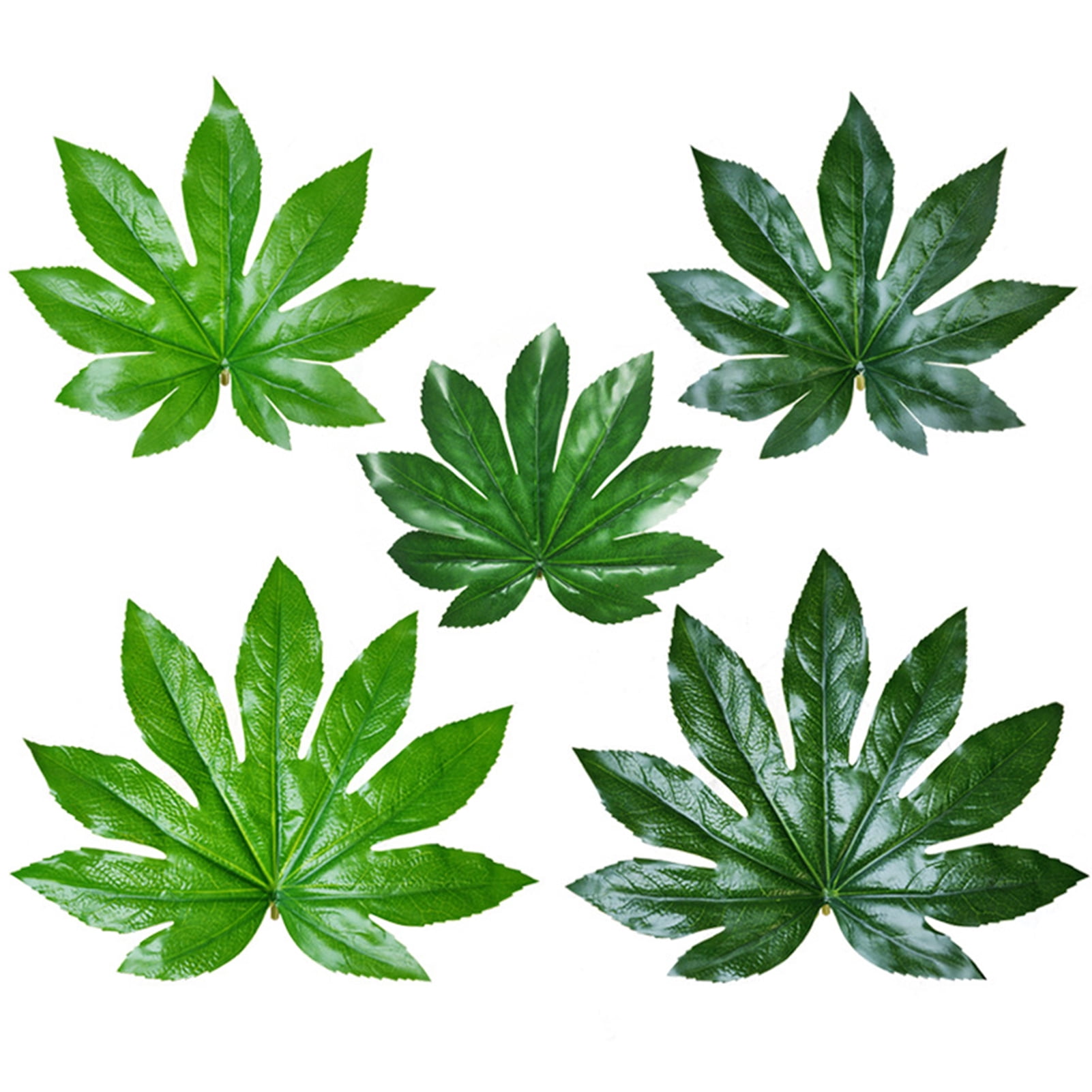 Travelwant 10Pcs Artificial Palm Leaves Fake Green Leaf,Faux Monstera