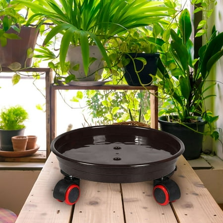 

Flower Plate Cushion Base Thickened Mobile Tray With Universal Wheels