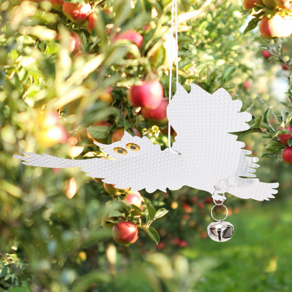 Tebru Owl Bird Repellent,Owl Shape Bird Repellent Hanging Reflective