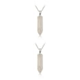 thumbnail image 2 of yingyy Hexagon Column Charm Exquisite Men Handmade Holiday Anniversary Hanging Pendants Pointed Colorful Crystal Chain White Crystal 2Set, 2 of 6