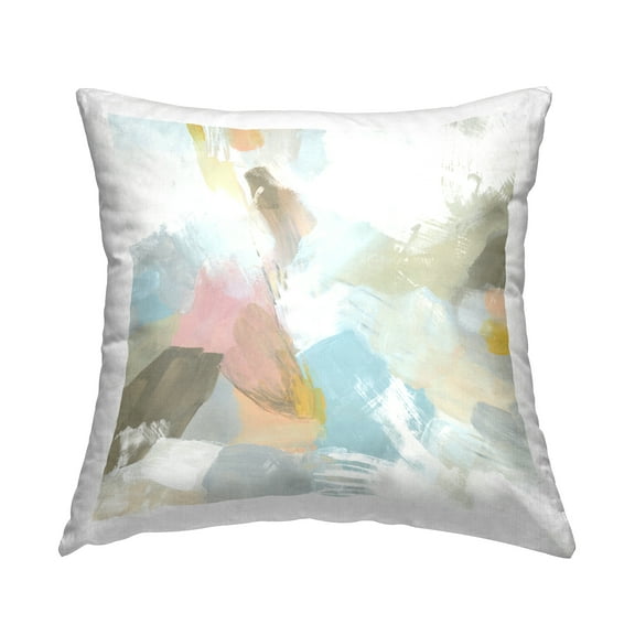 Stupell Industries Pastel Streaks on White Decorative Printed Throw Pillow Design by June Erica Vess .