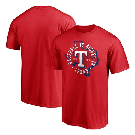 Men's Red Texas Rangers Hometown Collection Baseball Is Bigger In Texas T-Shirt