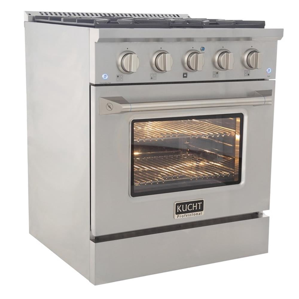 Pemberly Row 30" 4.2 cu. ft. Dual Fuel Range Propane Gas Sealed Burners - Silver