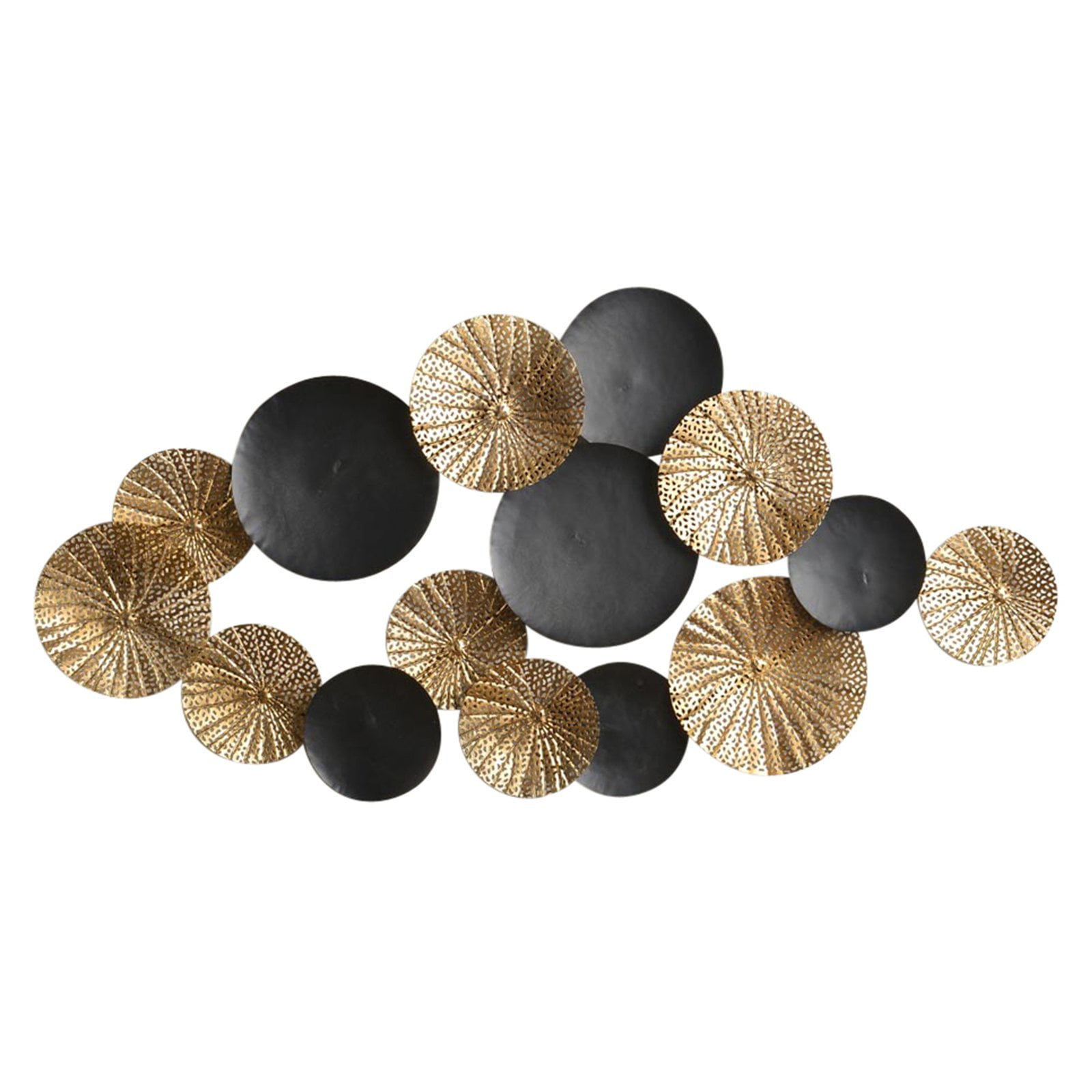 Sagebrook Home Black and Gold Metal Circles Wall Decor