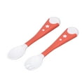 thumbnail image 3 of 2pcs Baby Toddler Forks and Spoons for self-Feeding - Kids and Infant Training Cutlery Utensils Set, Babies First Self Feeding Learning Tableware Easy Grip Bendable with Travel Safe Case (Pink), 3 of 9