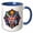 Blue/White, variant on 3drose, Cool Proud British Gentleman. Funny and Elegant Patriotic Art Gift, 11oz Two-tone Red Mug