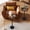 Brown+Black Base-2 Pack, variant on 2 Pack Small Round Side Table, Pedestal Table with Marble Base for Small Spaces, Drink Table, Martini Table for Sofa Couch Chair Patio, Black