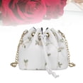 thumbnail image 2 of Worgeous 1 Set Fashion Flowers Lace Embroidery Drawstring Bucket Bag Shoulder Bag Purse White, 2 of 8