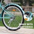 thumbnail image 3 of 24 inch Hybrid Bikes for Women, Adult Bicycles Lightweight Hi-Ten Steel Frame Road Bike Single Speed with Rear Rack and Basket, Commuter City Bike, Comfort Lady Bicycle, Vintage Adult Bike, Green, 3 of 8