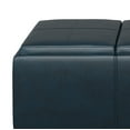 thumbnail image 3 of Avalon 42 inch Wide Contemporary Storage Ottoman in Distressed Dark Blue Vegan Leather, 3 of 6