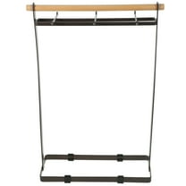 FESTFENDS Kitchen Utensils Holder with Hooks Spacesaving Wood and Iron Countertop Ladles Rack 7.87x4.72x15.75 Inches
