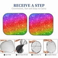 thumbnail image 6 of Bingfone Colorful Glitter Print 2-Piece Sun Shade Front Windshield - Foldable Car Front Window Sunshades For Most Sedans Suv Truck - Large, 6 of 7