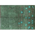 thumbnail image 1 of Ahgly Company Indoor Rectangle Solid Turquoise Blue Modern Area Rugs, 6' x 9', 1 of 4