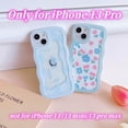 thumbnail image 3 of Compatible with iPhone 13 Pro Case Clear with Floral Design for Women Girls,Aesthetic Cute Wavy Flowers Soft Shockproof Cell Phone Cover for iPhone 13 Pro 6.1 Inch (Tulip/Blue), 3 of 9