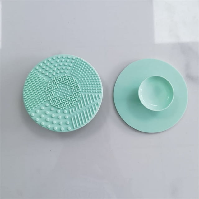 Almohadilla de silicona para lavar brochas de maquillaje, almohadilla de limpieza para brochas de maquillaje, herramienta de limpieza de belleza, ventosa, almohadilla de silicona para lavar